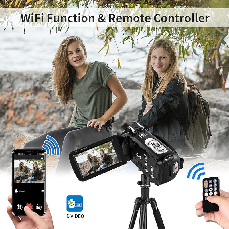 Máy Quay Video Kỹ Thuật Số Chuyên Nghiệp 4K Ordro AC7 Vog Cho Youtube Phát Trực Tiếp Đầu Ghi Zoom Quang Học 10X