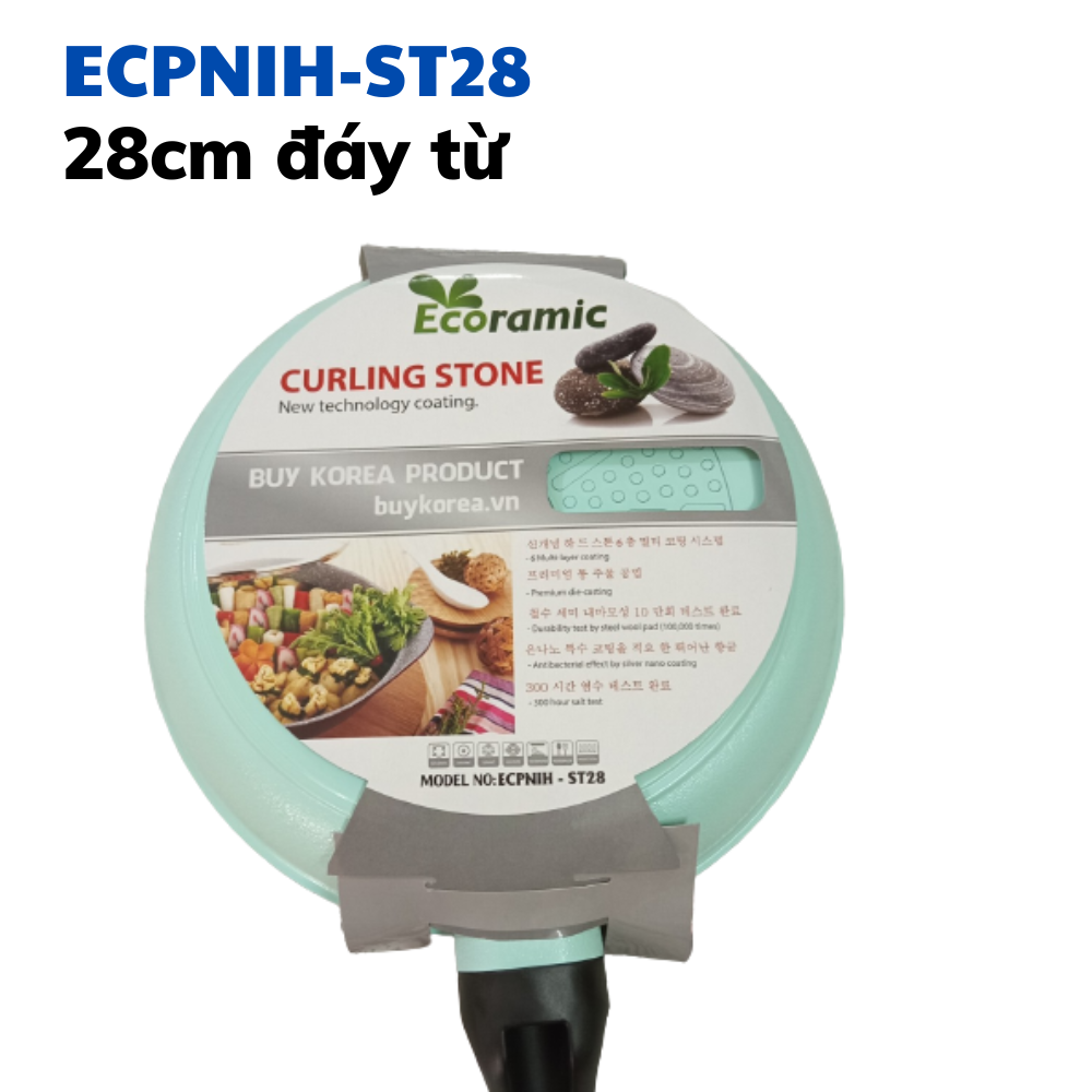 Chảo đá cạn đáy từ Ecoramic ECPNIH-ST28 (28cm) - Hàng chính hãng