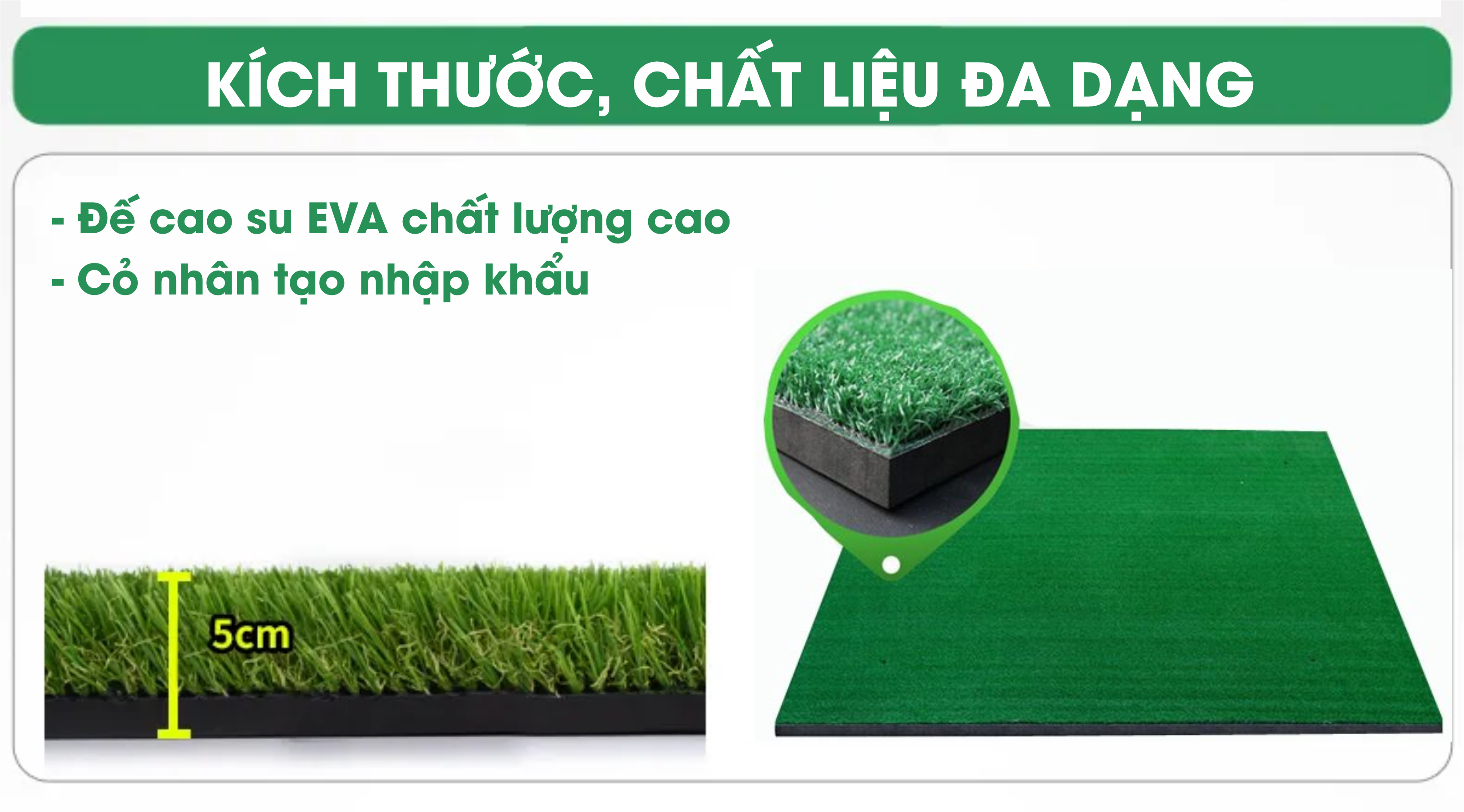 Thảm Tập Golf Swing 2D - (1,3M x 1,3M): thế hệ mới, chất lượng tốt, công nghệ hiện đại