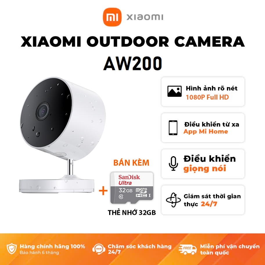Camera Ngoài Trời Xiaomi Outdoor Camera AW200 Full HD - Bản quốc tế - Bảo hành 12 tháng - Hàng chính hãng