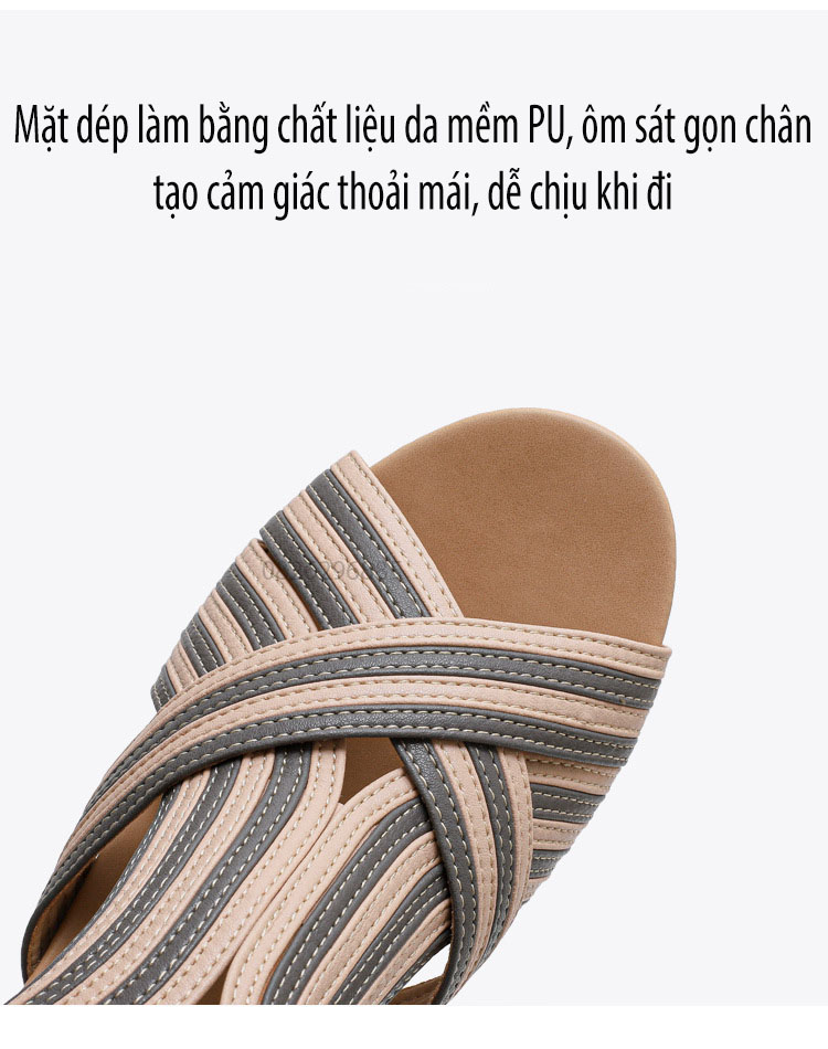 iày quai ngang nữ giày sandals nữ dép quai hậu nữ cao 5 cm - 1418-672