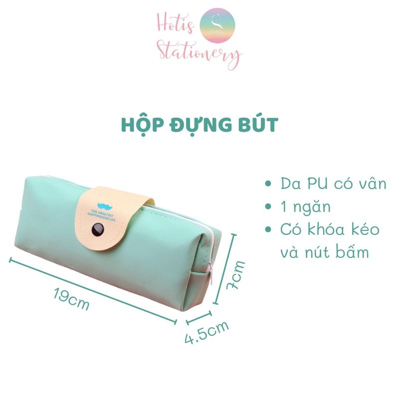 HOTIS Túi đựng bút, hộp đựng bút da PU 1 ngăn