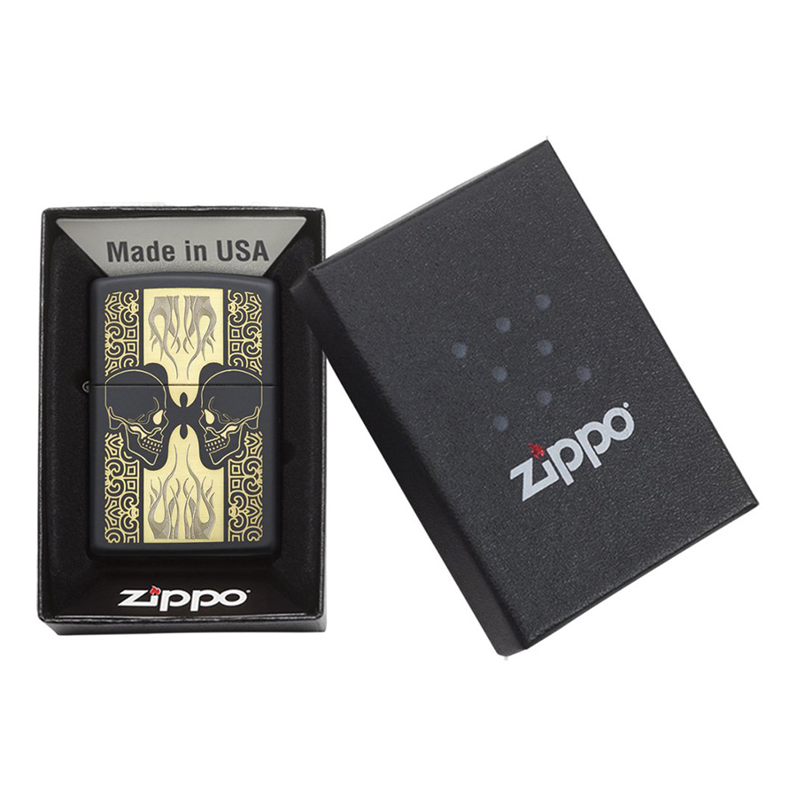 Bật Lửa Zippo 29404 - Skulls Black Matte