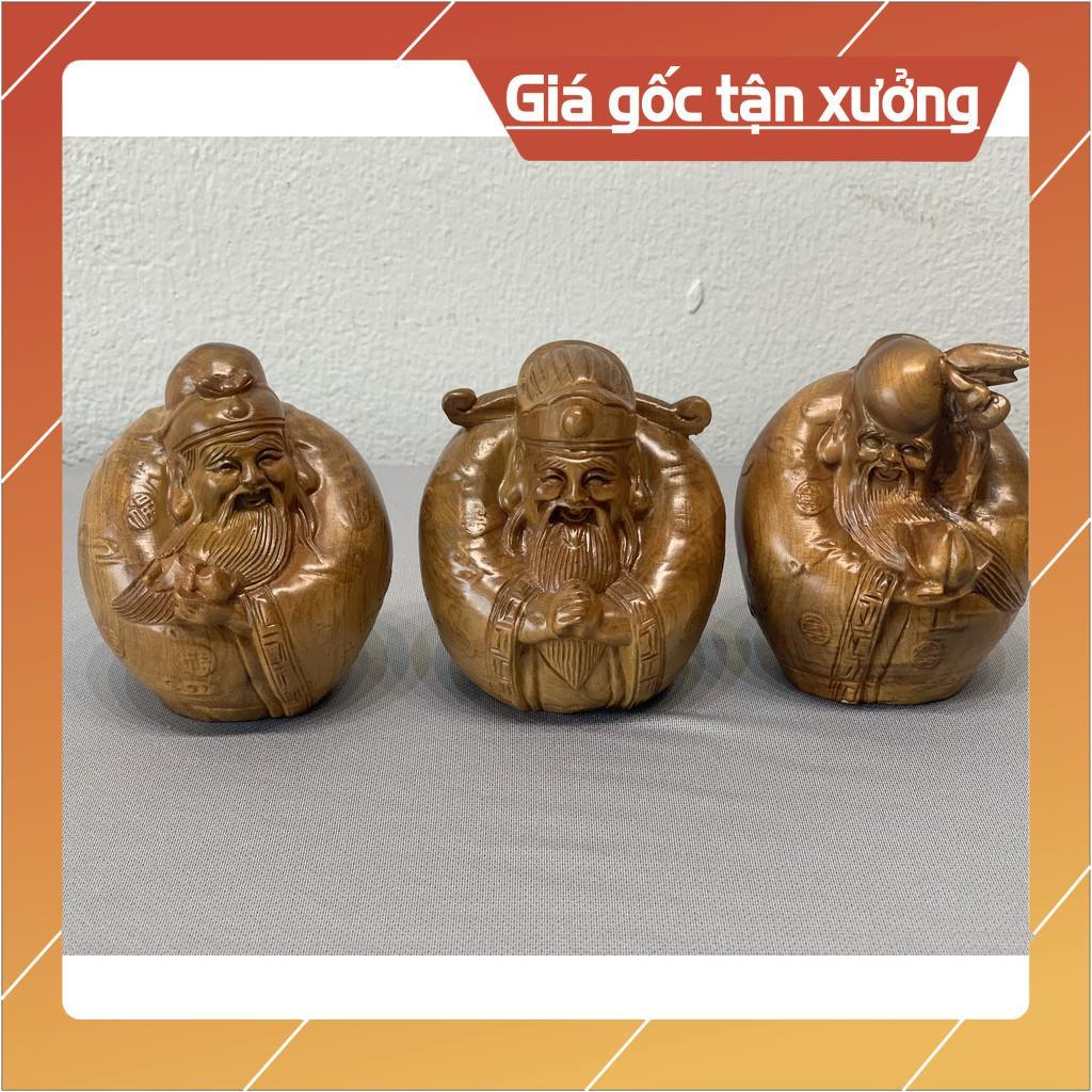 gỗ Tượng gỗ mini để ÔTÔ-Tượng tam đa Phúc-Lộc-Thọ