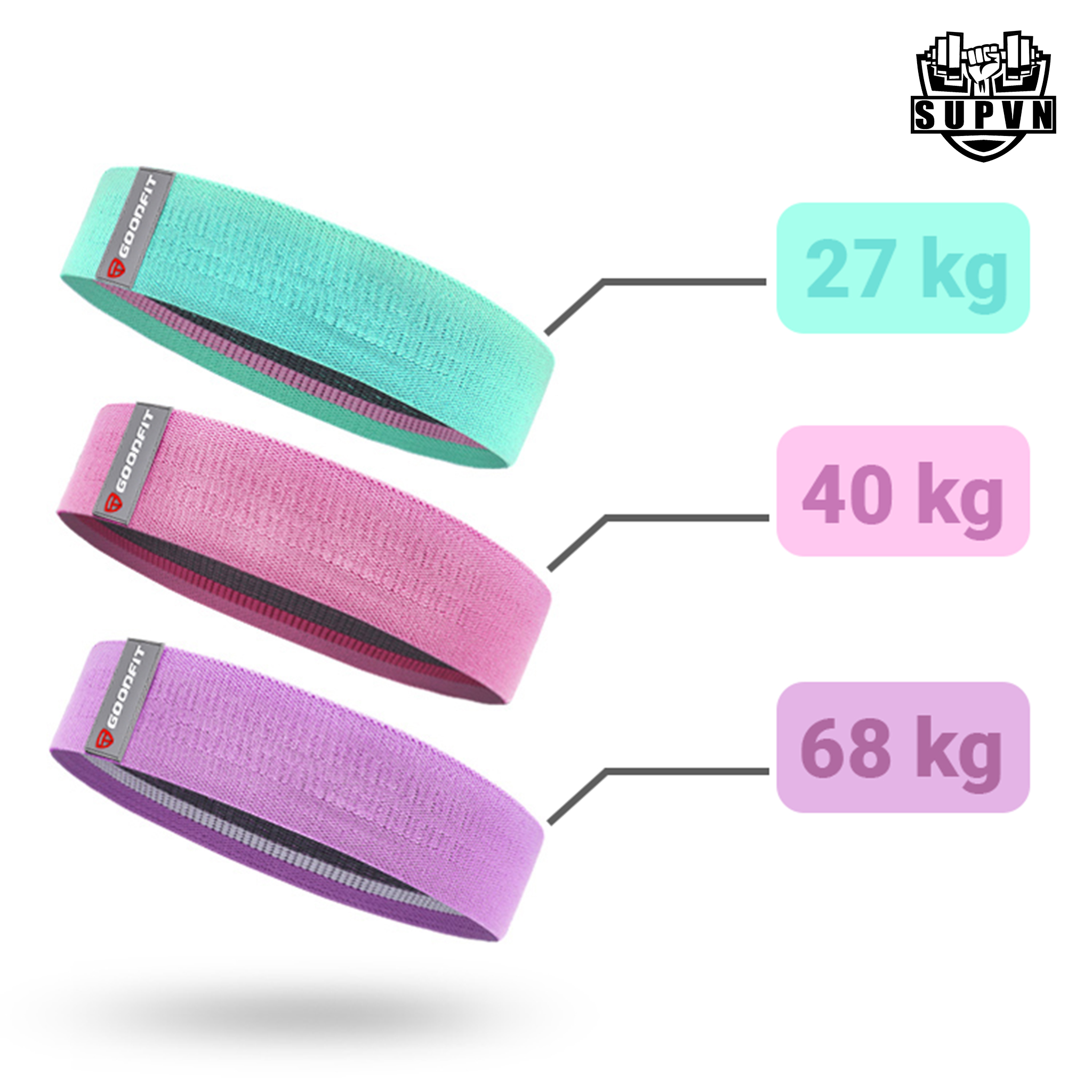 SET 3 dây tập gym, tập mông mini band GoodFit GF914MB