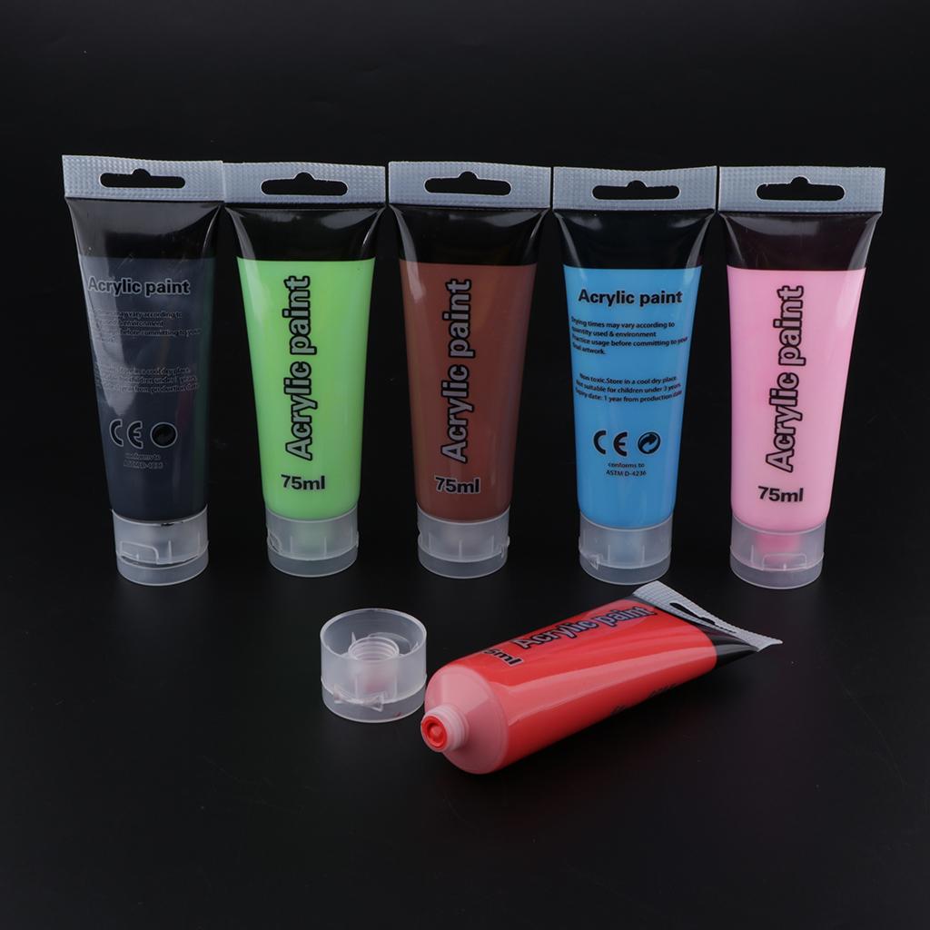 Chiwanji 6 Ống 75 Ml Sơn Acrylic Bộ Sắc Tố Tranh Nghệ Thuật Vẽ Cung Cấp