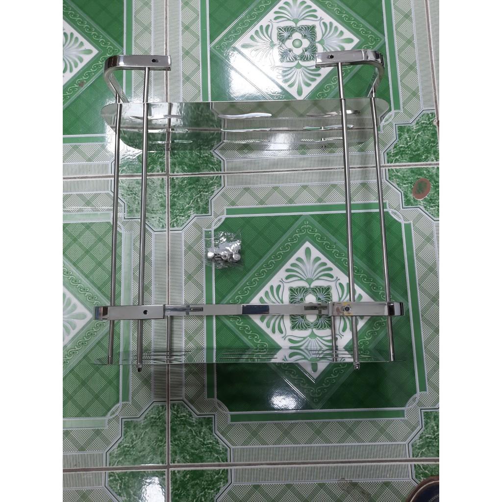 Kệ Thẳng 2 Tầng Inox 304-Có Móc Treo