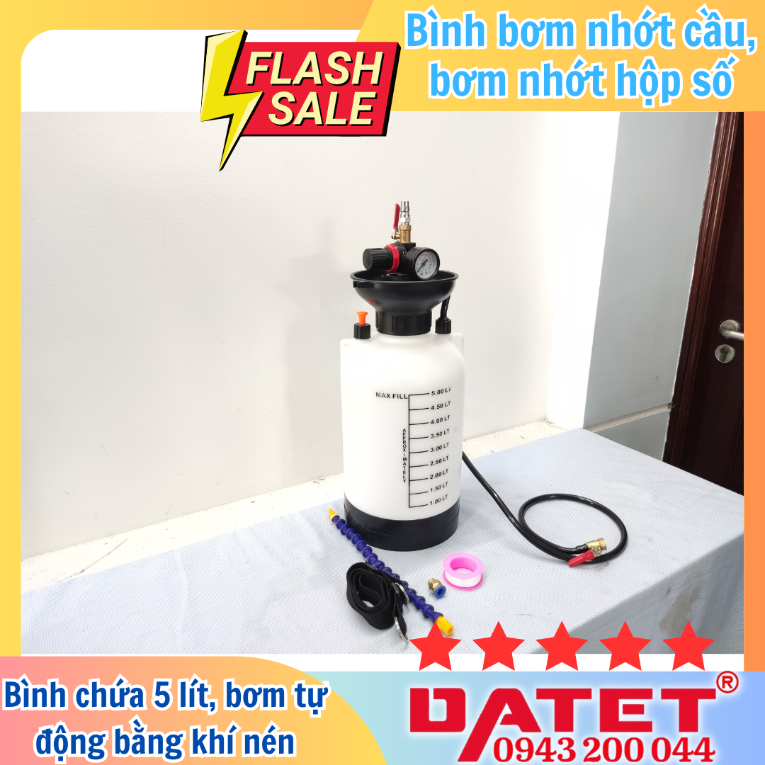 Bình bơm nhớt cầu, hộp số tự động bằng khí nén 5 lít