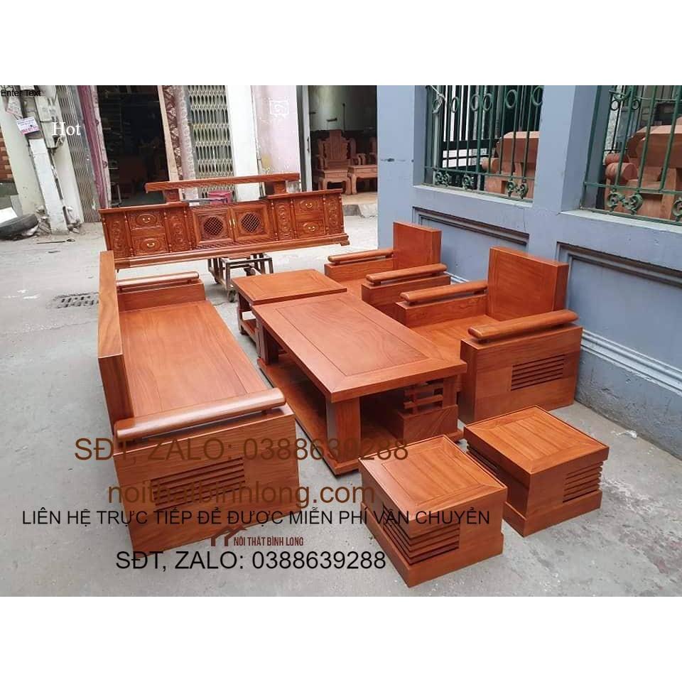 bộ bàn ghế sofa phòng khách gỗ gõ