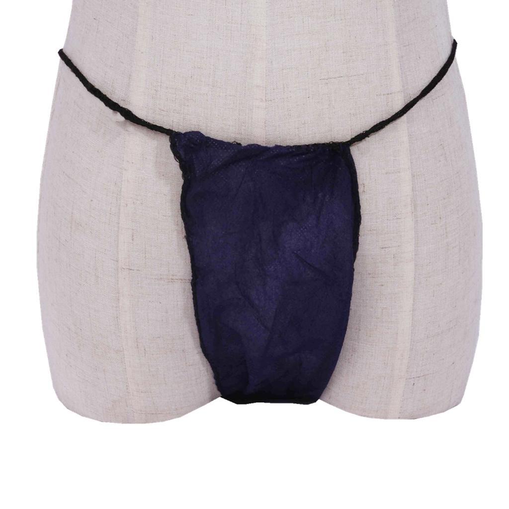 100X women's disposable non-woven underwear panties for beauty spa sauna blue,
