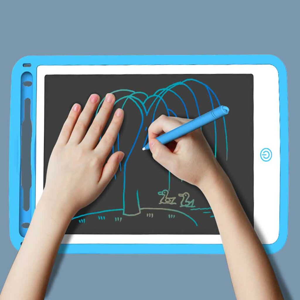 Bảng vẽ 12inch thông minh tự xóa đơn sắc và đa sắc,điện tử LCD cho bé