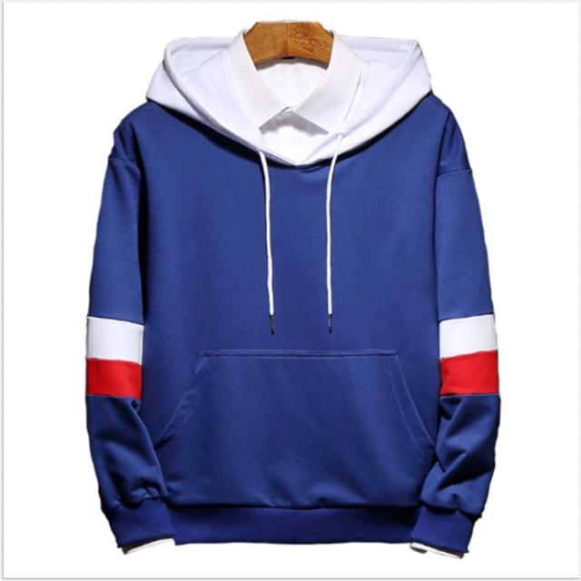 Áo hoodie nam nữ phối hai sọc tay
