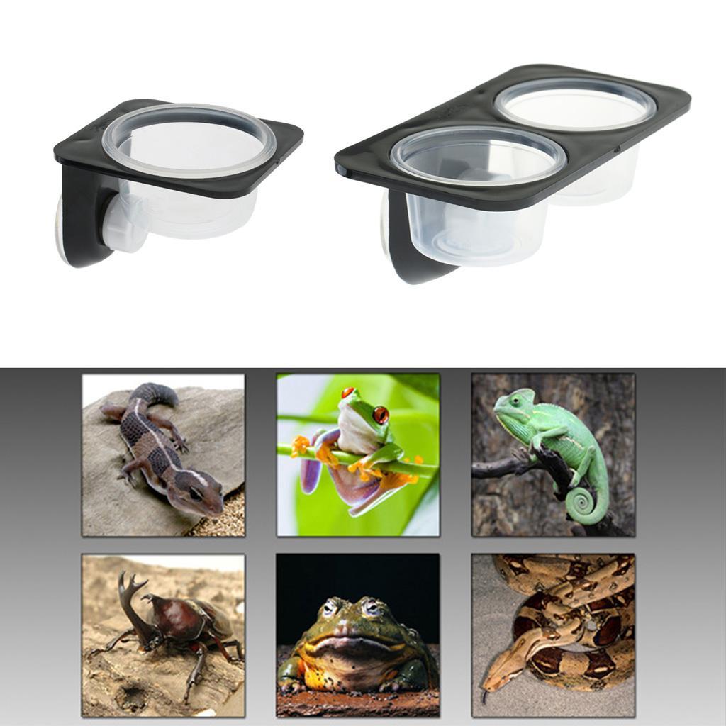 2PCS Insect Spider Reptile Anti-escape Tank Food Water Feeding Bowl Breeding Box