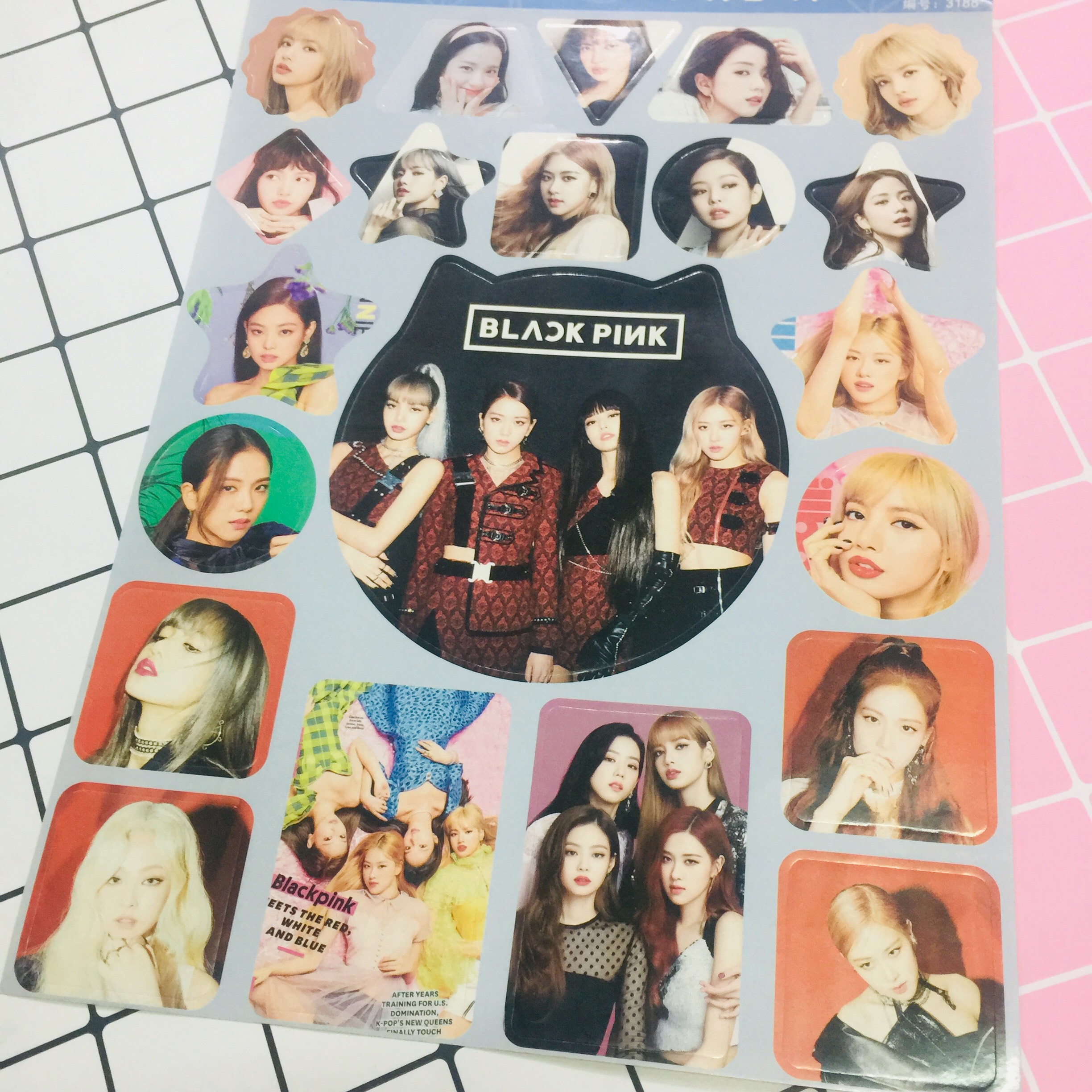 Sticker đa năng dán vali không thấm nước idol BLACKPINK Magazine set100