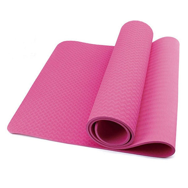 Thảm tập yoga TPE 1 lớp 6mm (Hồng) + Tặng túi đựng thảm và dây buộc thảm