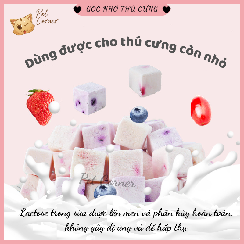 Sữa chua sấy lạnh giàu dinh dưỡng cho thú cưng, sữa chua sấy khô cho chó mèo và chuột hamster