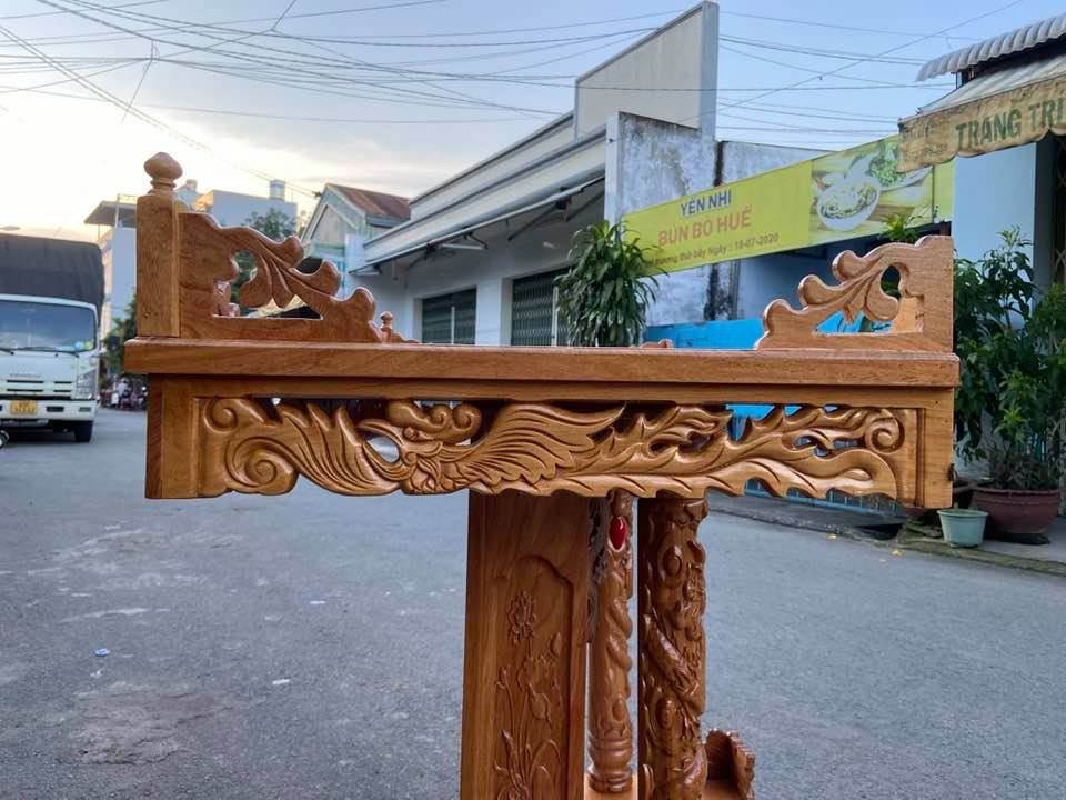 Bàn thờ treo tường Rồng ngang 107cm (gỗ gõ đỏ)