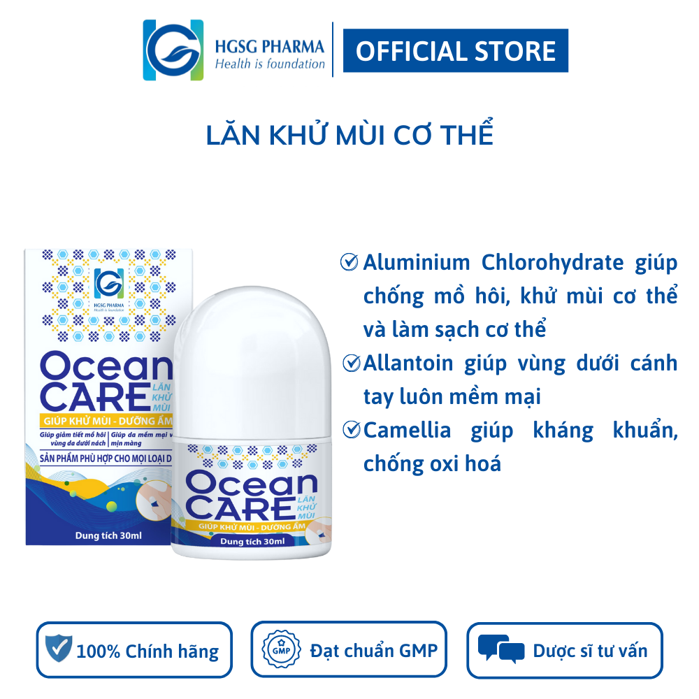 Lăn khử mùi HGSG Pharma OCEAN CARE (Chai 30ml)