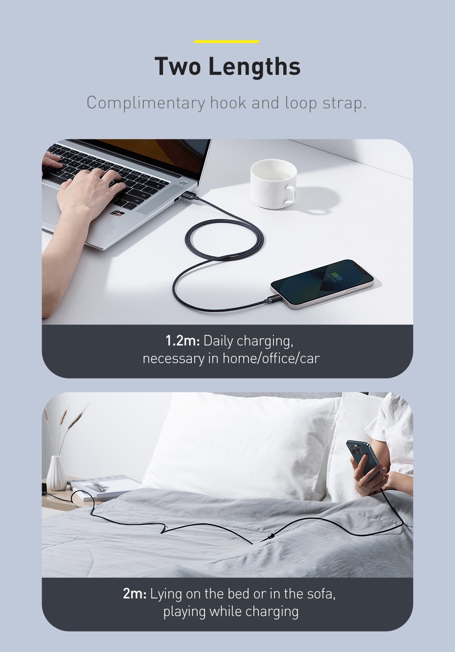 Cáp sạc nhanh và truyền dữ liệu Ba-se-us Crystal Shine Series Fast Charging Data Cable USB to iP 2.4A - Hàng chính hãng