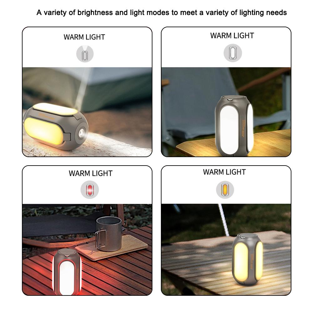 Outdoor Portable LED Camping Light USB Rechargeable Bright Lantern Large Capacity Emergency Lamp Street Stall Lighting