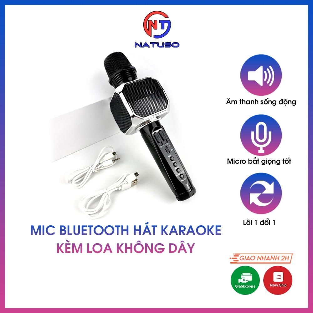 Mic bluetooth hát karaoke kèm loa không dây SD10 đa năng chất lượng - Micro bắt giọng tốt