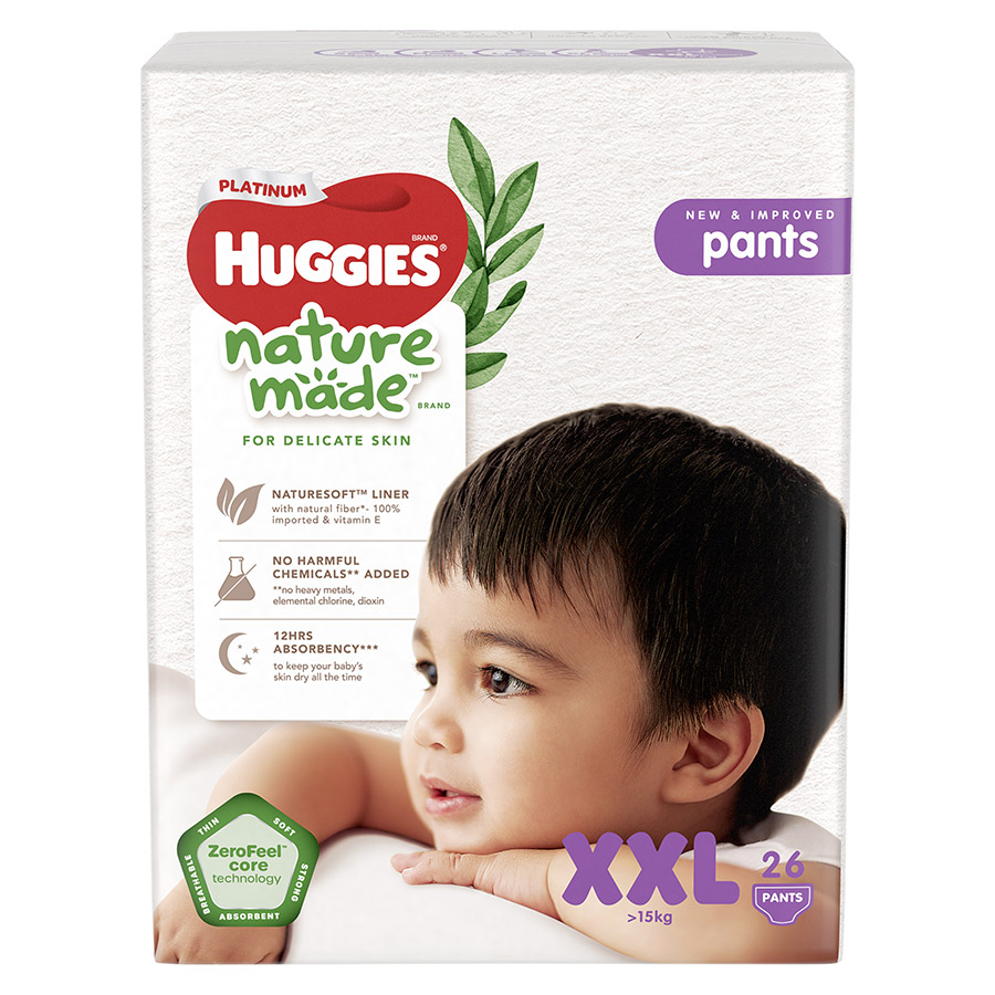 Tã Quần Siêu Cao Cấp Huggies Platinum Nature Made XXL26