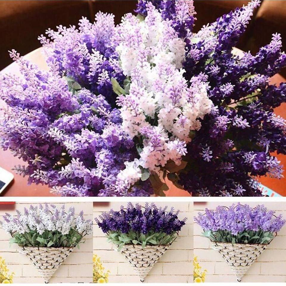 Cành 10 bông hoa lavender giả trang trí, làm đạo cụ chụp ảnh siêu đẹp