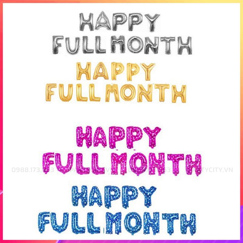 Bóng chữ Happy Full Month trang trí đầy tháng cho bé