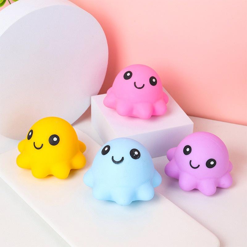 Squishy hình bạch tuộc màu mè đồ chơi bóp tay mềm mịn dễ thương chân thực giảm stress co dãn đàn hồi ngộ nghĩnh