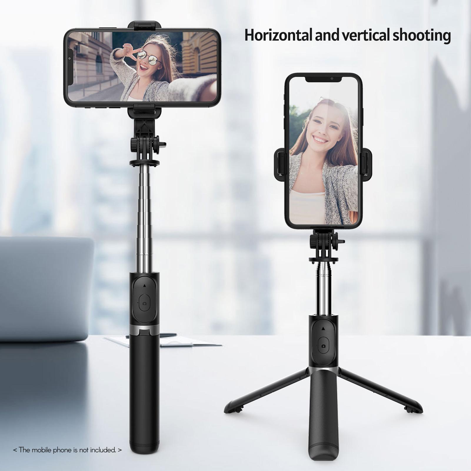 Multifunctional Wireless BT Selfie Stick Portable Extendable Tripod Stand with 103cm Max. Length Remote Control for Vlog