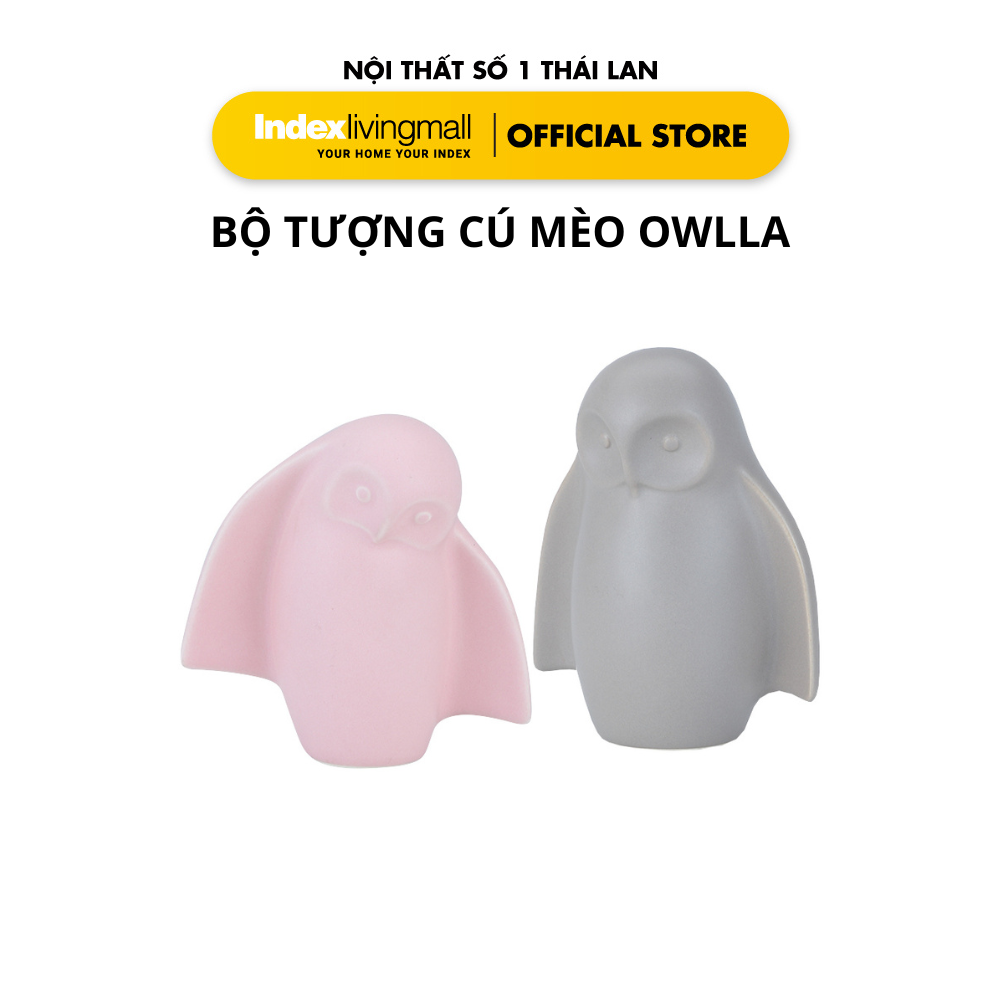 Bộ Tượng Cú Mèo Trang Trí OWLLA 2C 16,5 x 8,4 x 16,5 cm | Index Living Mall | Nội Thất Nhập Khẩu Thái Lan