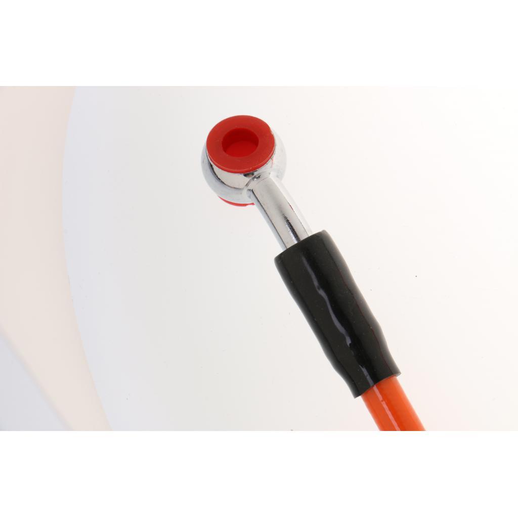 90cm Motorcycle Braided Steel Brake Clutch Oil Hose Line Pipe - Orange