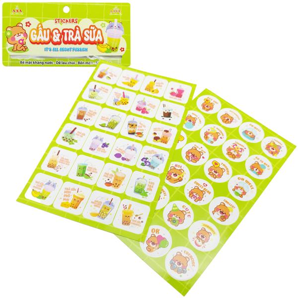 Stickers Gấu &amp; Trà Sữa - Liên Hiệp Thành USGVTS