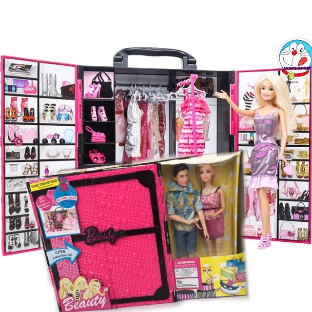 Đồ chơi ĐỘC: Búp bê Ken Barbie và tủ đồ phụ kiện thời trang