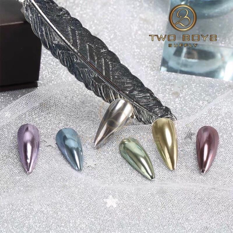 Bột Tráng Gương Nail Trang Trí Móng 6 Màu - sét 6 màu sáng