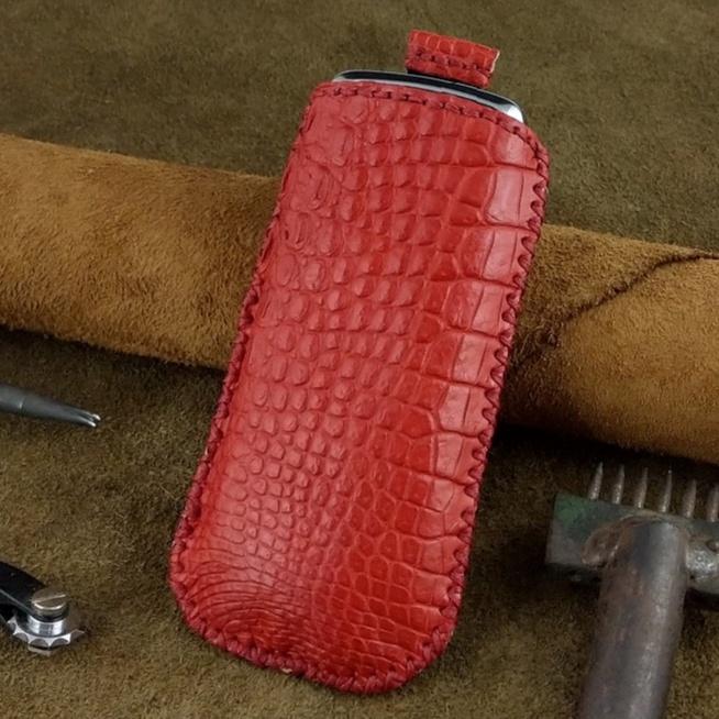 Bao da có dây rút cho Nokia 8800 handmade da cá sấu thật