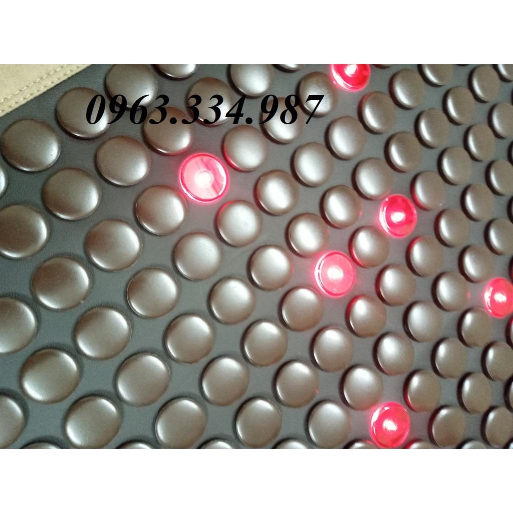 Thảm/Nệm đá nhiệt nóng Fanocare KT 1m2x1m9x3.5cm đá lục giác mắt ngọc kèm sóng siêu dài (Tặng kèm 2 gối đá tourmaline)