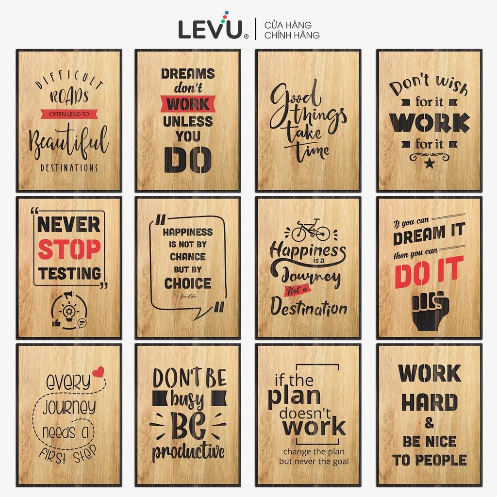12 Mẫu tranh slogan tiếng Anh bằng gỗ khắc chữ trang trí tường chính hãng LEVU