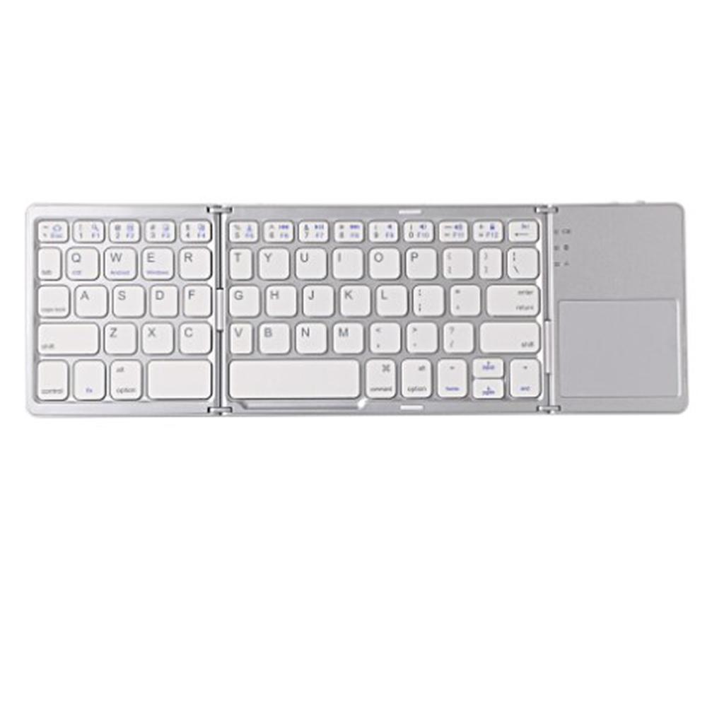 Foldable Bluetooth Keyboard Bluetooth 3.0 Rechargable Portable Mini BT Wireless Keyboard with Touchpad for Android, Windows, PC