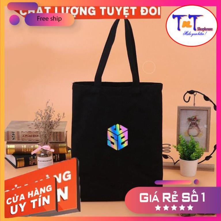 TPQ05 Túi Tote Phản Quang SWE, thời trang sinh viên cao cấp, phong cách sinh viên Nhật Bản