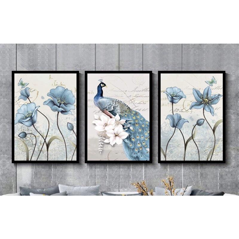 Bộ 3 tranh treo tường, tranh decor, tranh dán tường siêu nhẹ, tranh canvas, sticker có sẵn keo 2 mặt