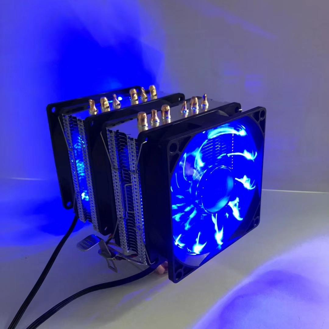 Đảm bảo chất lượng tại chỗ ống dẫn nhiệt máy tính để bàn quạt cpu dạ quang 6 ống đồng tản nhiệt cpu tháp loại 6 ống đồng đa nền tảng