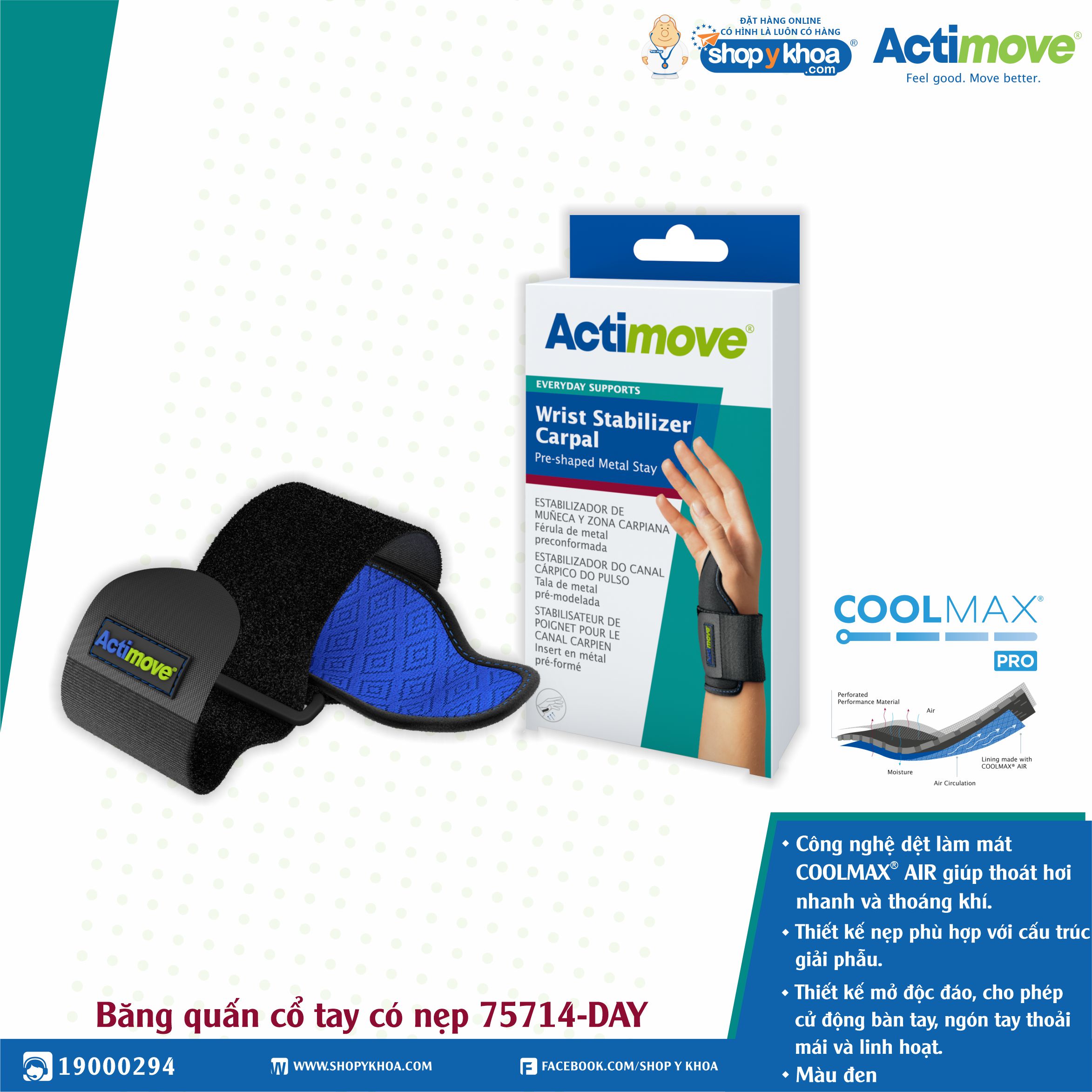 Băng quấn cổ tay có nẹp 75714-DAY Actimove Wrist Stabilizer Carpal