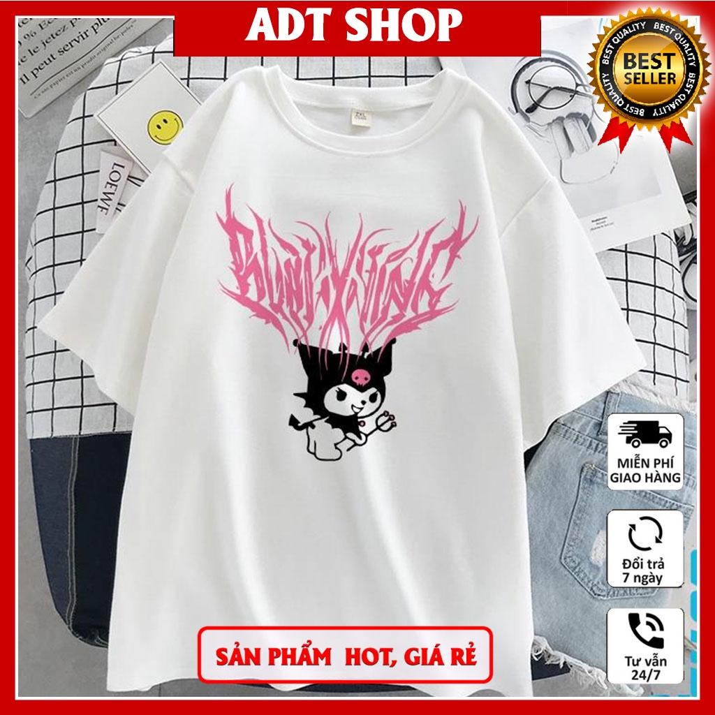 Áo Thun Unisex Nam Nữ Form Rộng Tay Lỡ Kuromi Devil Anime Thời Trang Anime Nhật Bản phong cách cá tính ADT