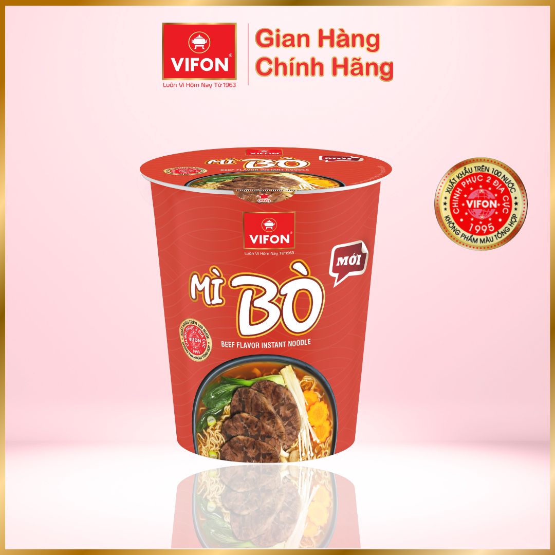 Thùng 24 Ly Mì Bò NGON NGON VIFON (60g / Ly)