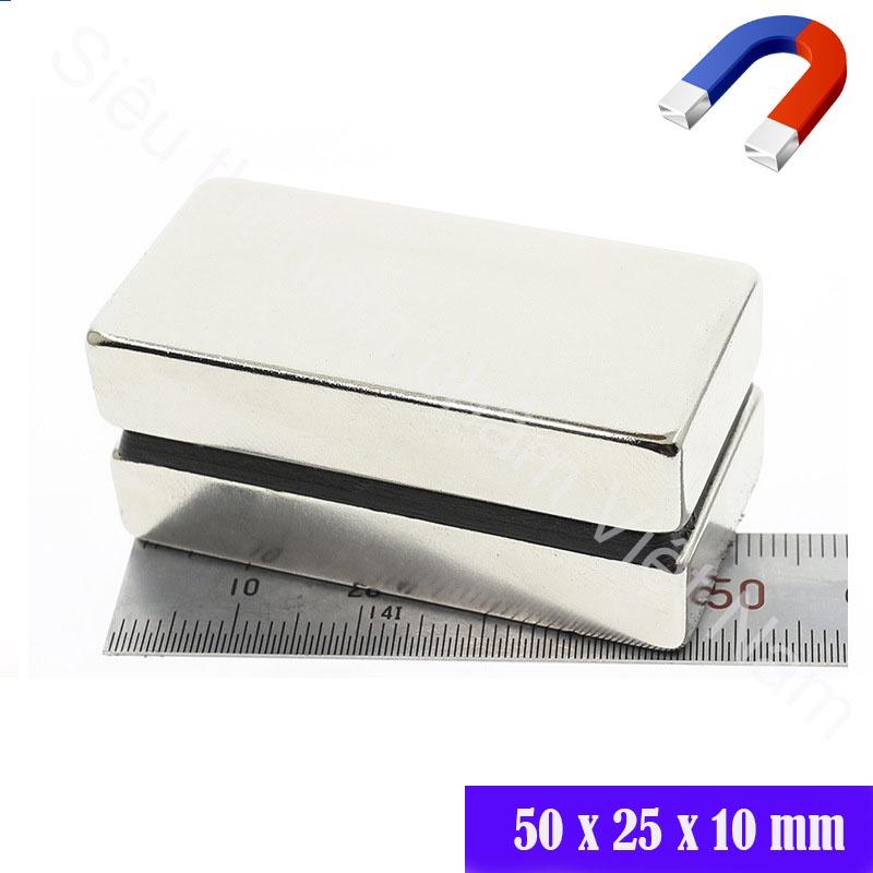 Combo 2 viên nam châm 50x25x10mm dùng cho máy phát điện lực từ mạnh