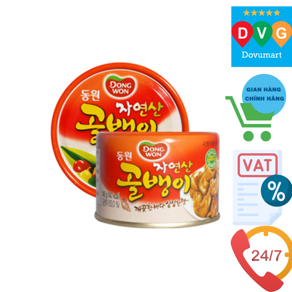 Ốc Tự Nhiên Đóng Hộp Dongwon Hàn Quốc Hộp 140G / 동원) 자연산 골뱅이 140G