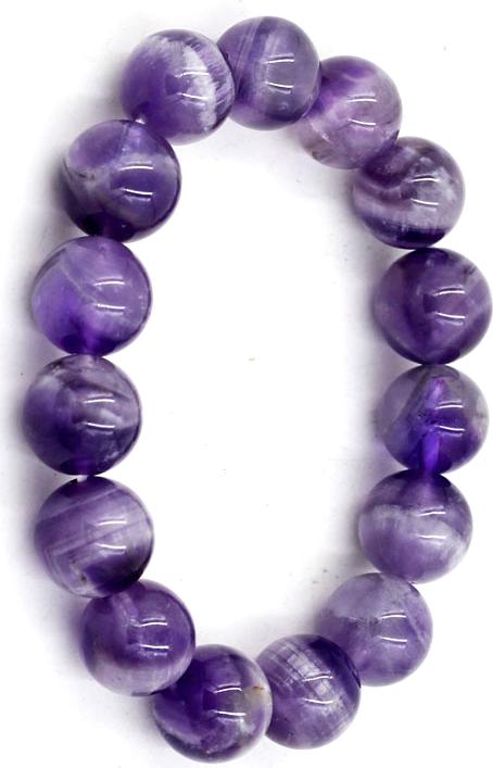 Vòng tay chuỗi hạt thạch anh tím than 12 ly 15 hạt