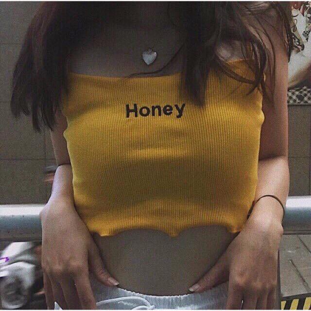 Áo 2 Dây Cuốn Biên Thêu honey - Form Croptop