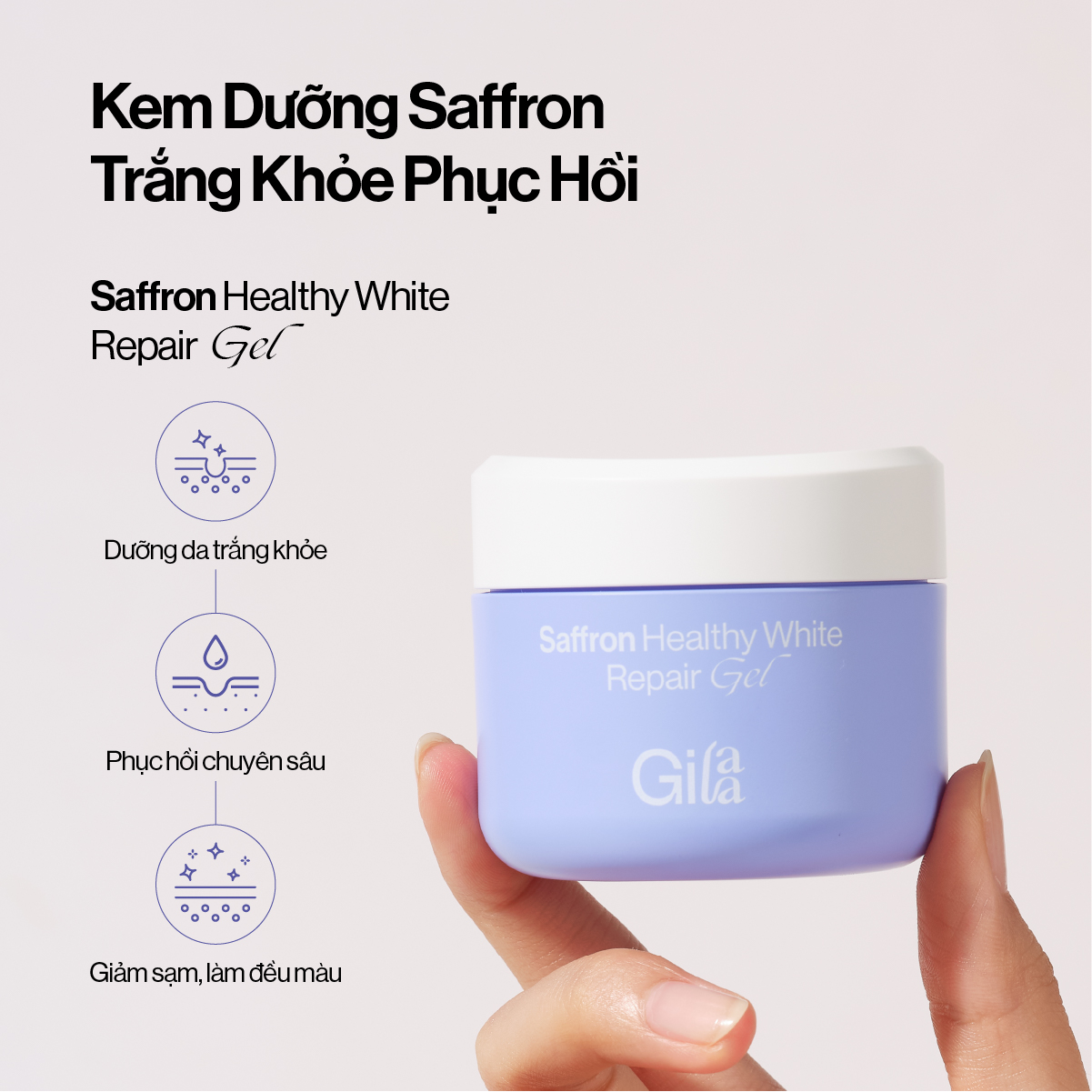 Kem Dưỡng Gilaa Saffron Trắng Khỏe Phục Hồi 50ml